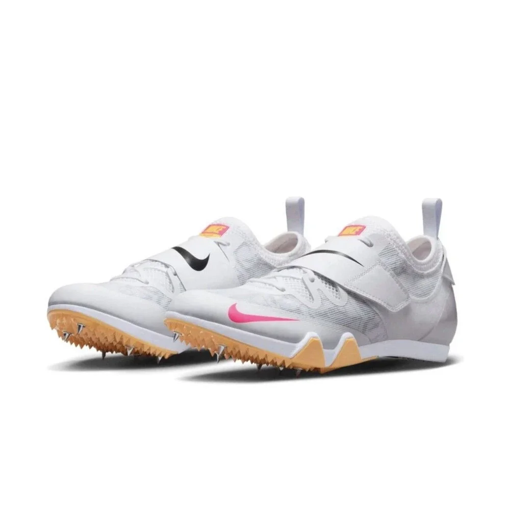 Mens SZ 12 Nike Zoom Pole Vault Elite 3 Track Shoes White Orange New